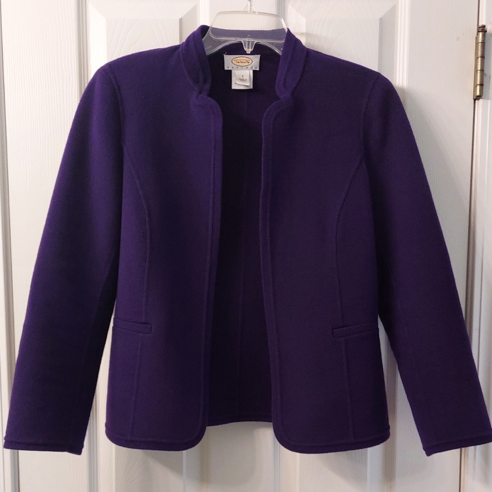 TALBOTS | 2P Deep Purple Wool Blazer With 2 Pockets. Lightweight.